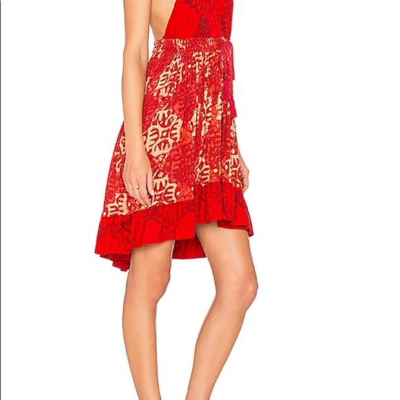 🎊HP🎉FREE PEOPLE BEACH DAY MINI DRESS RED - Picture 4 of 6